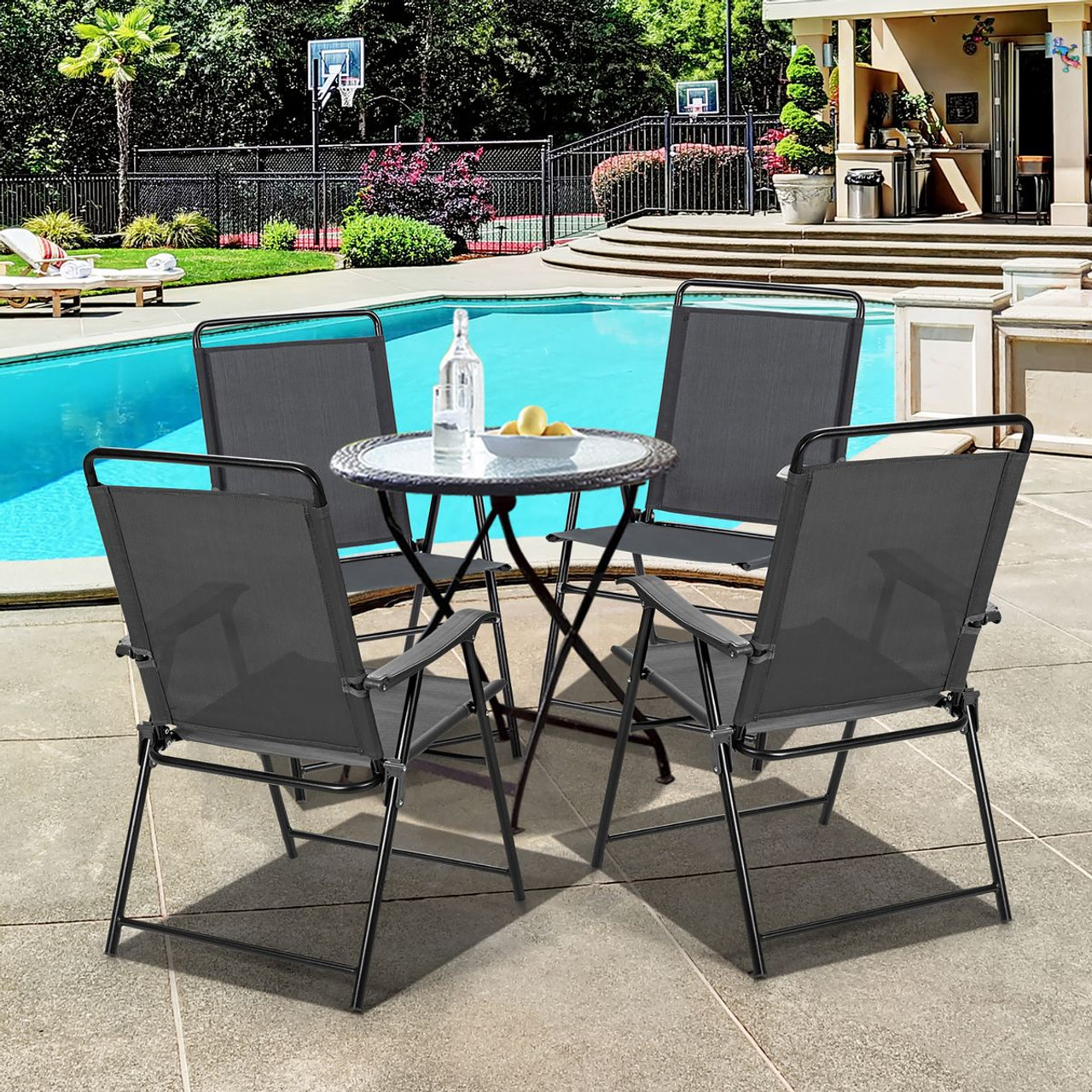 4-Piece Portable Outdoor Chair with Armrest product image