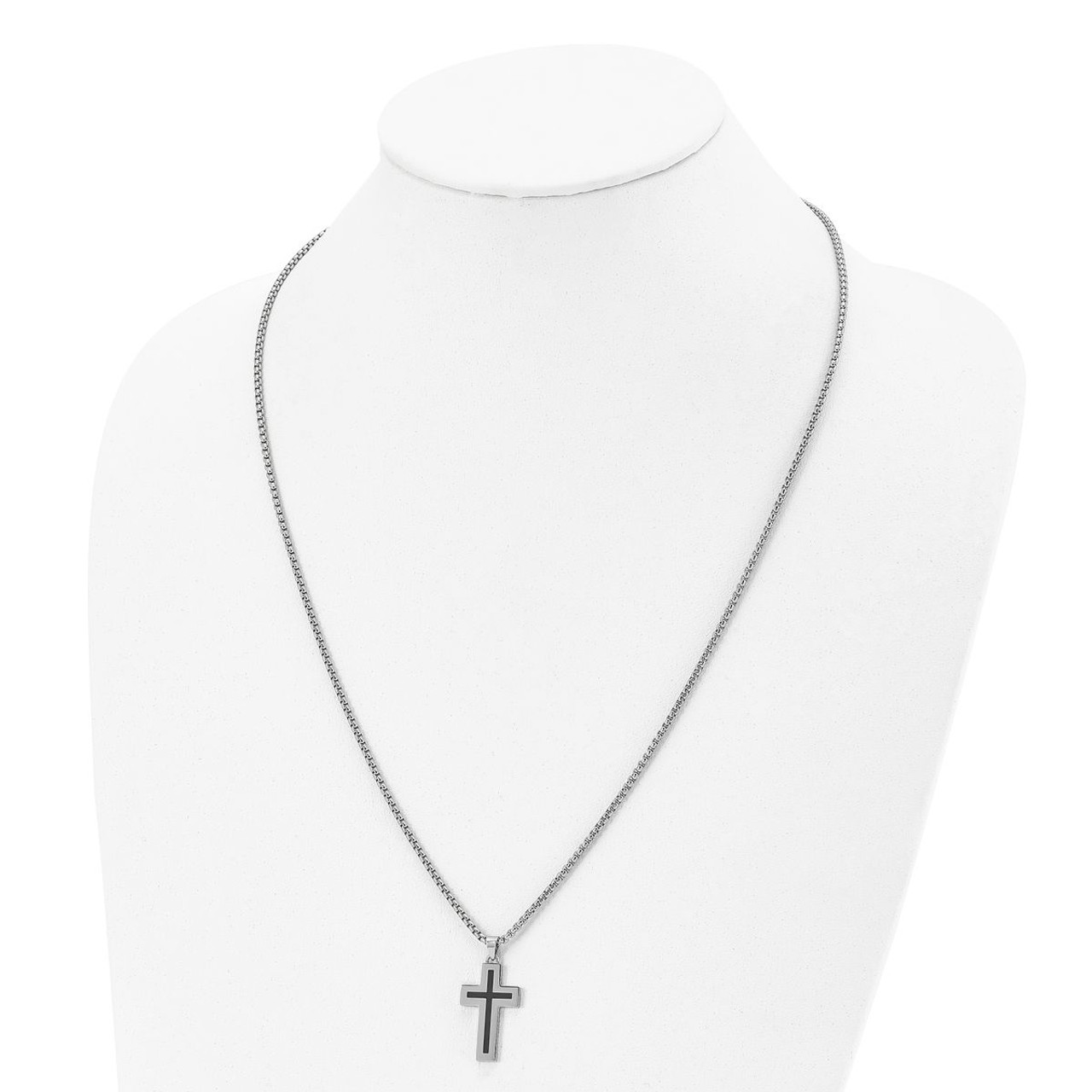 Stainless Steel Polished 24-inch Cross Necklace product image