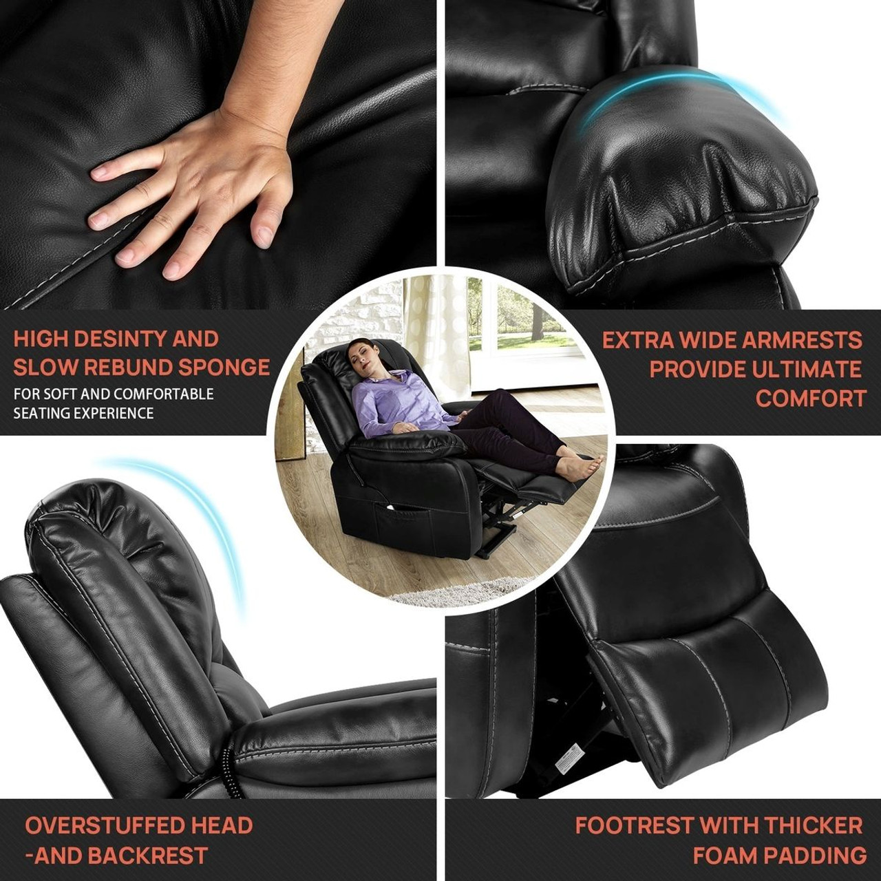 TACKspace® Power Lift Recliner Chair with Silent Motor & USB Charging Port product image