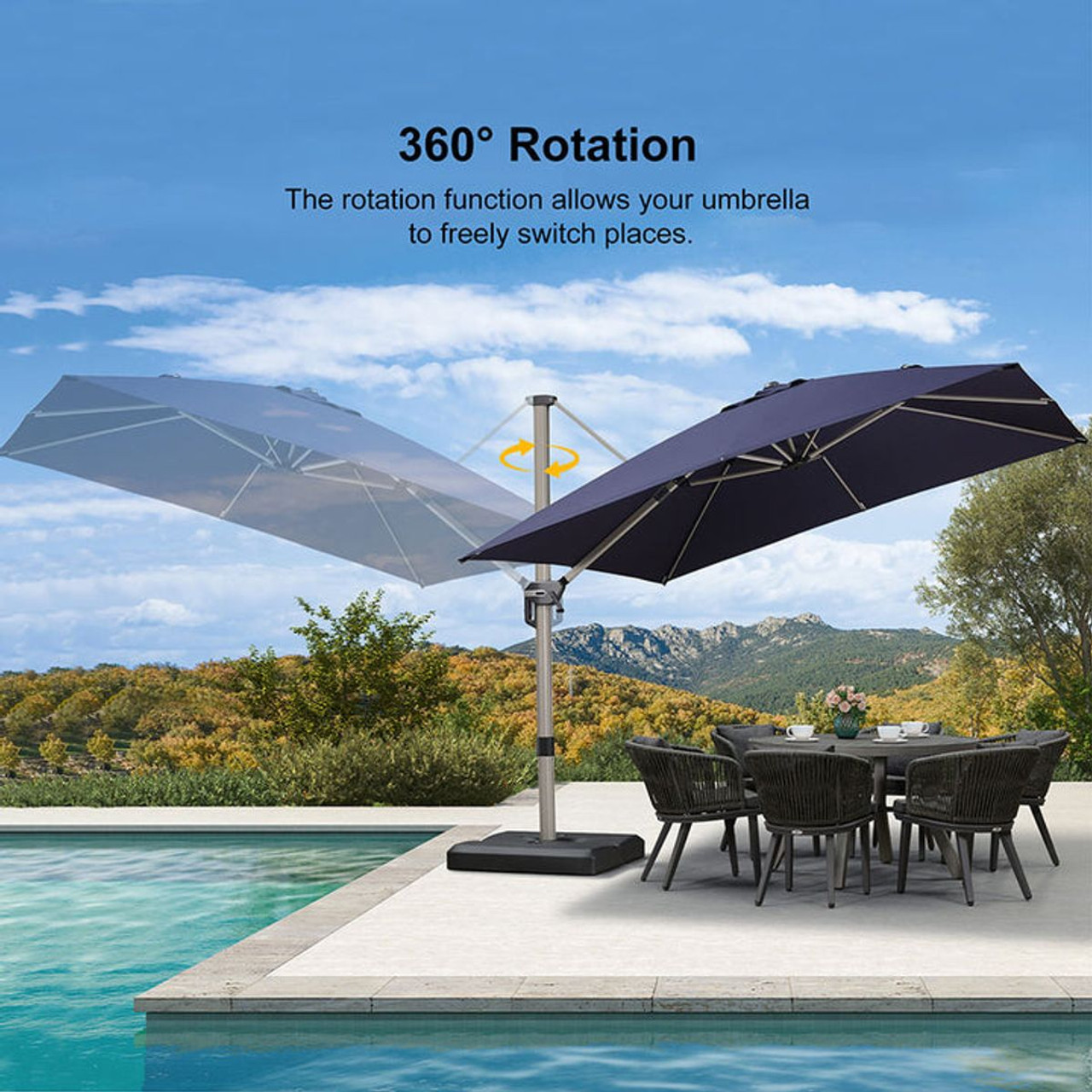 10-Foot Square Premium Cantilever Patio Umbrella product image