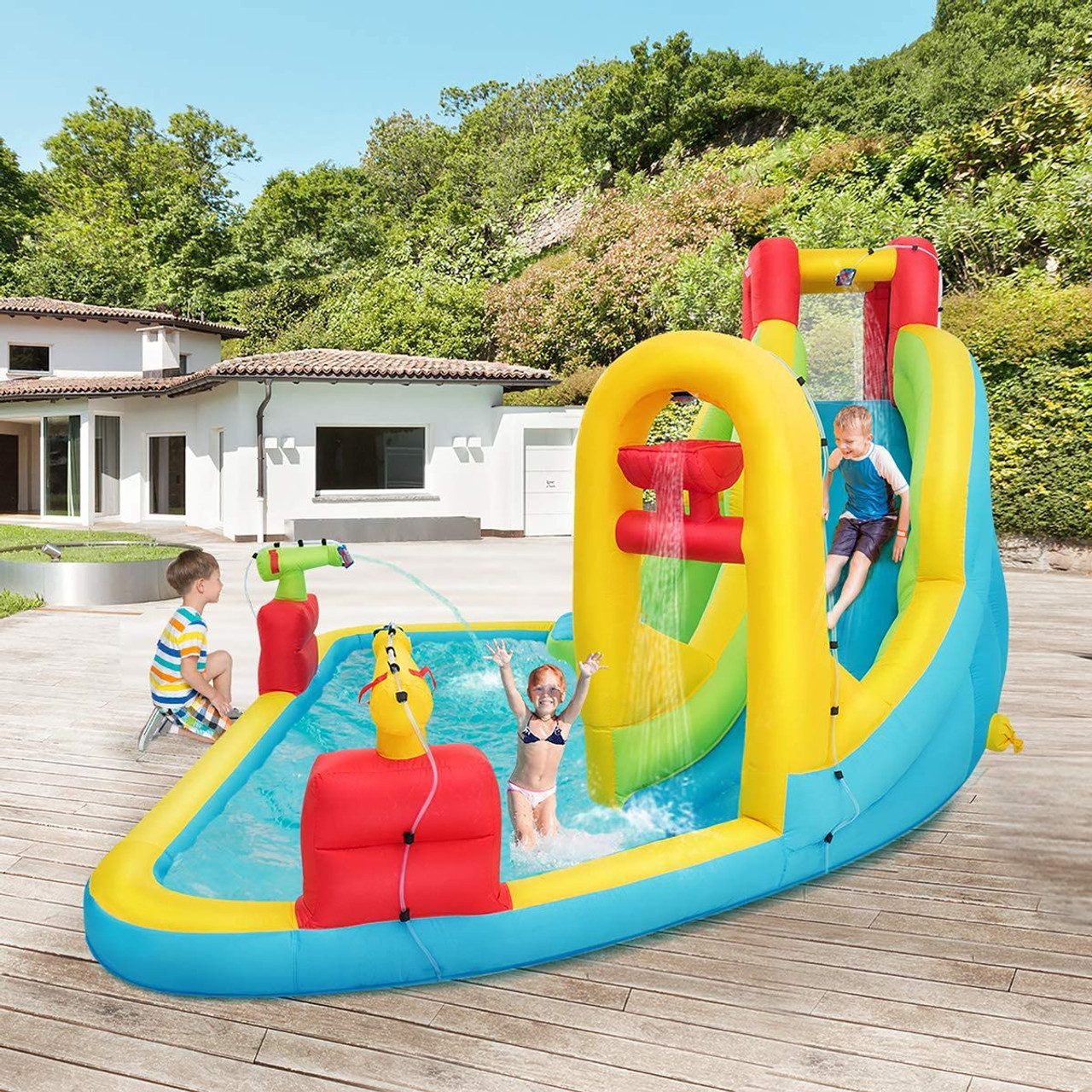 Kids Inflatable Water Slide Bounce House with 480W Blower product image