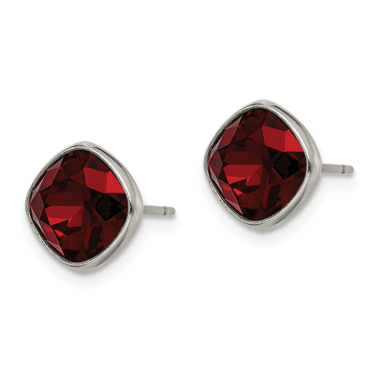 Titanium Polished Faceted Crystal Post Earrings product image