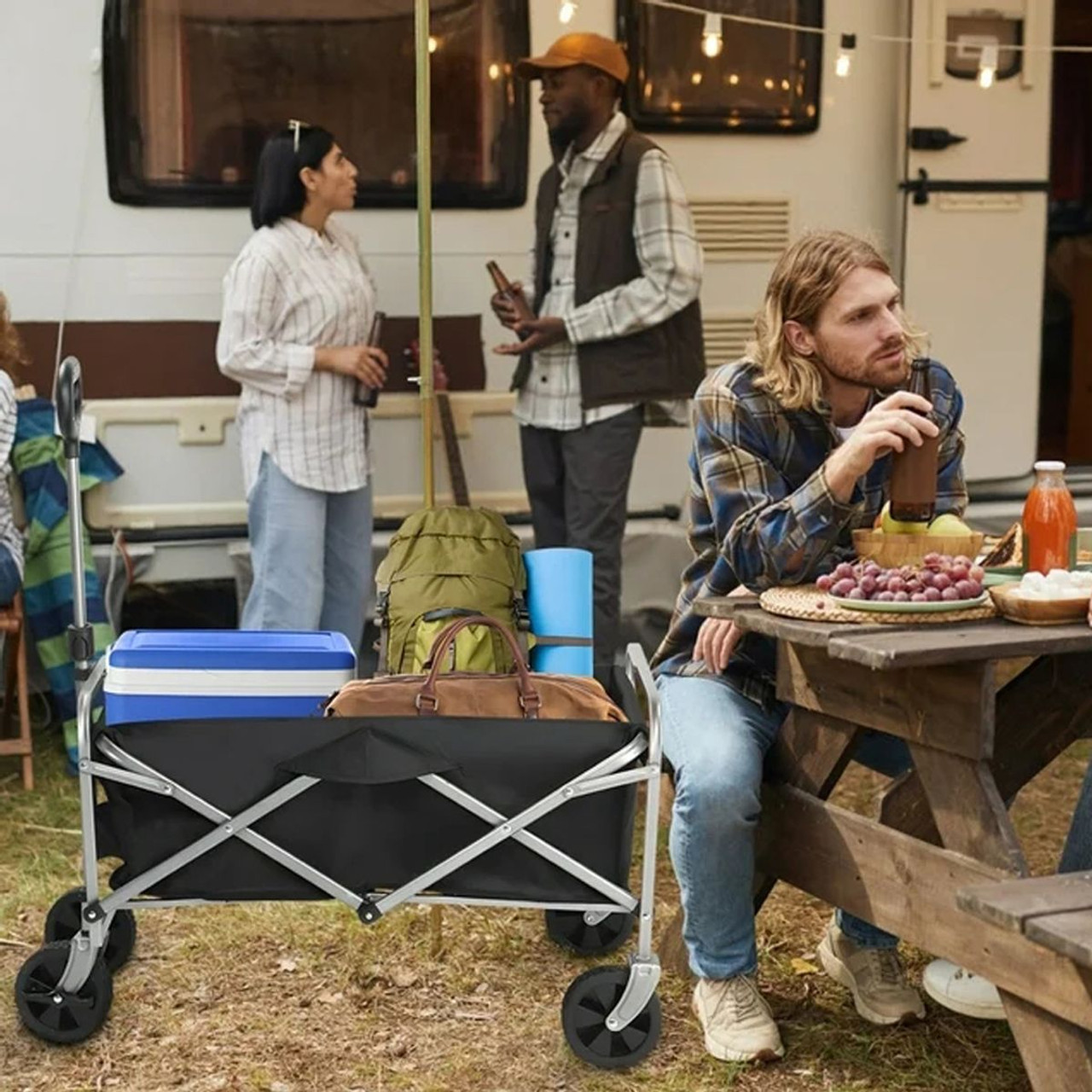 600D Oxford Collapsible Folding Outdoor Utility Wagon product image