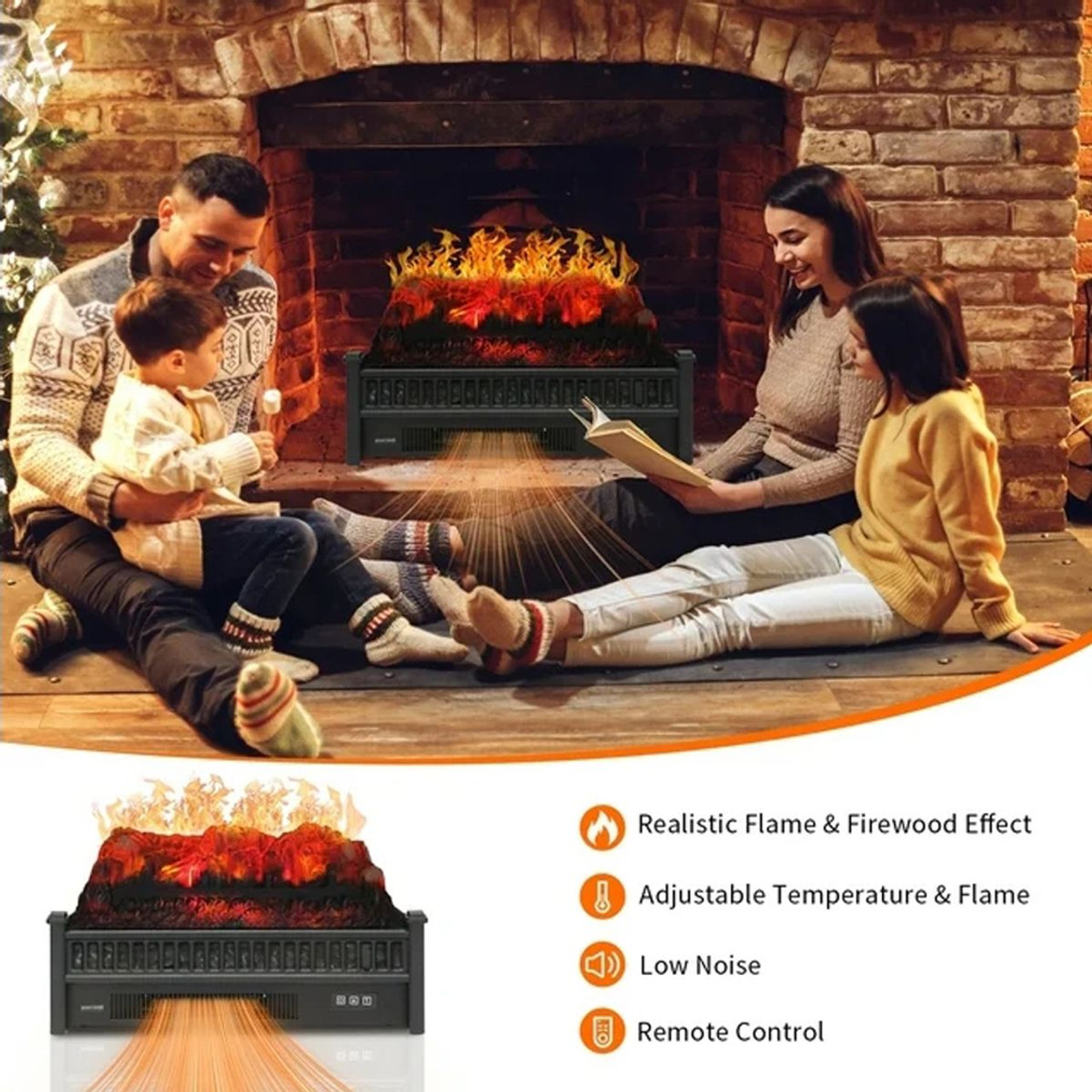 23-Inch 1400W Electric Free-Standing Log Fireplace Heater product image