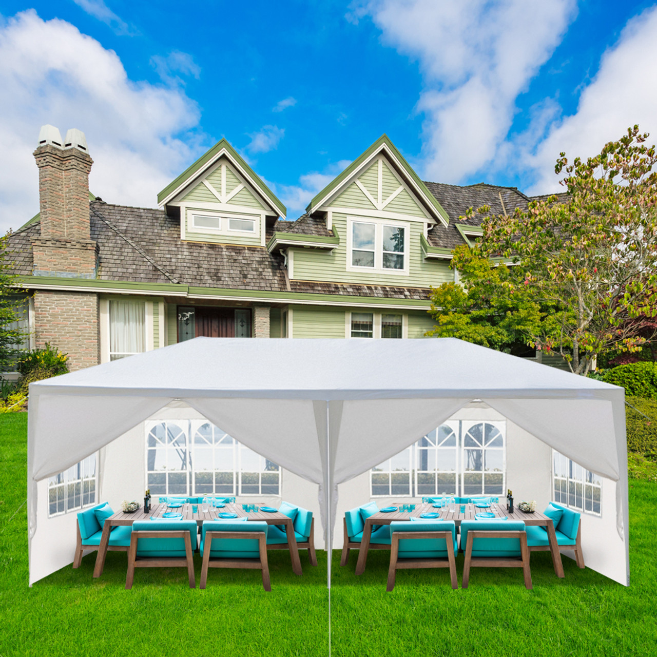 20 x 10-Foot Outdoor Gazebo Canopy with 6 Removable Sidewalls product image