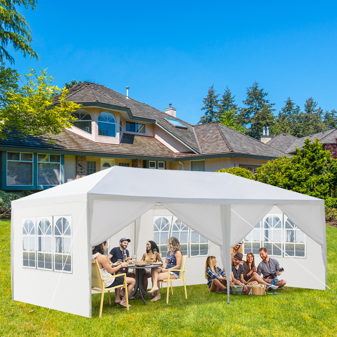 20 x 10-Foot Outdoor Gazebo Canopy with 6 Removable Sidewalls product image