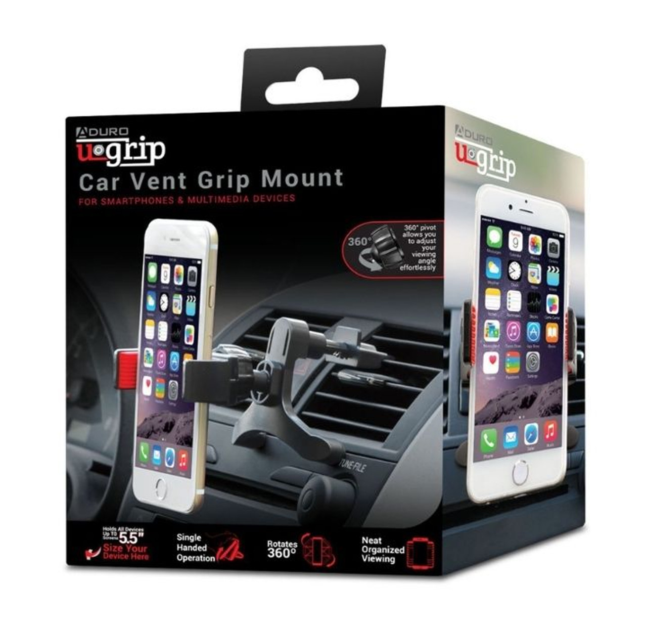 Aduro U-Grip Universal Tri-Grip Car Vent Mounts (2 Pack) product image