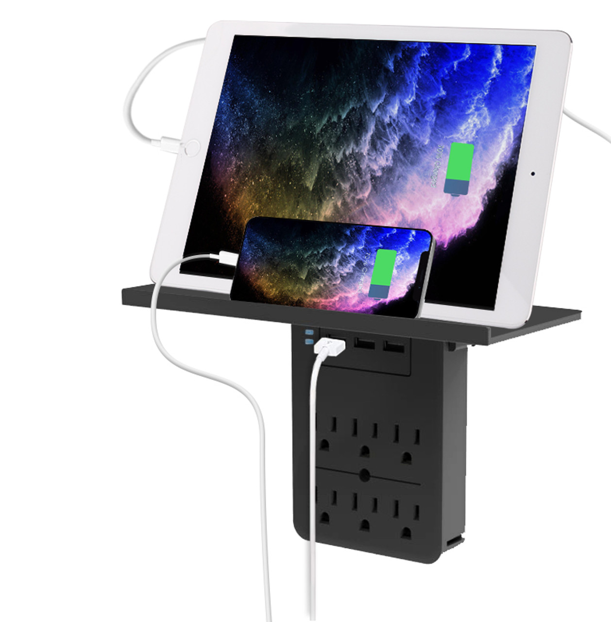 Aduro Surge Shelf 6 Outlet 3 USB Port Charging Station Surge Protector product image