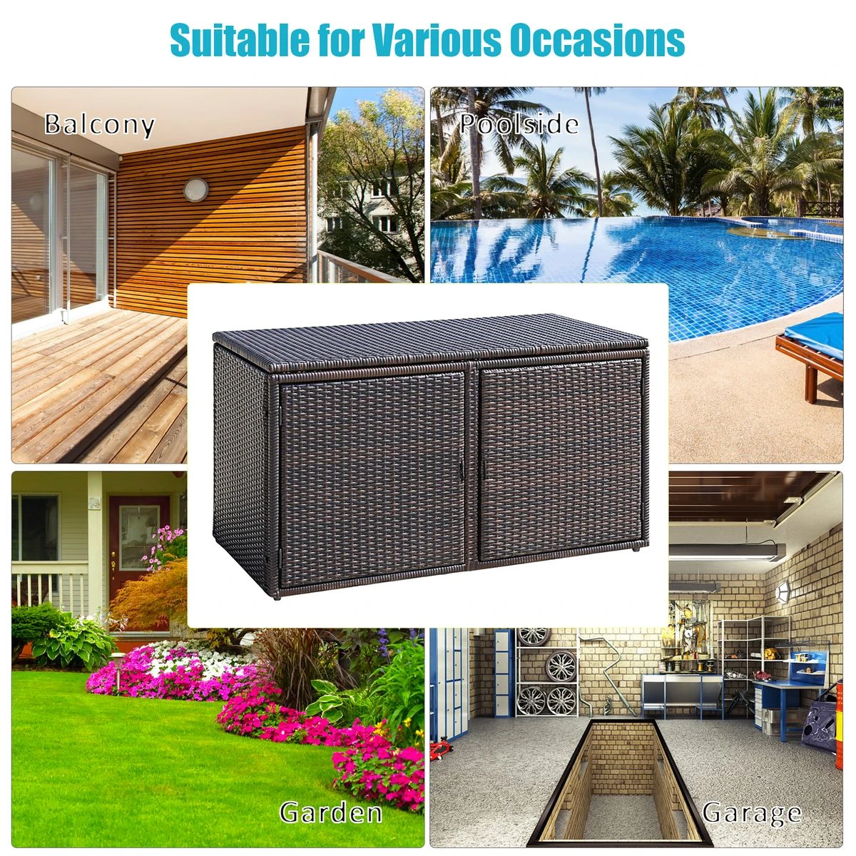 88 Gallon Rattan Patio Storage Box product image