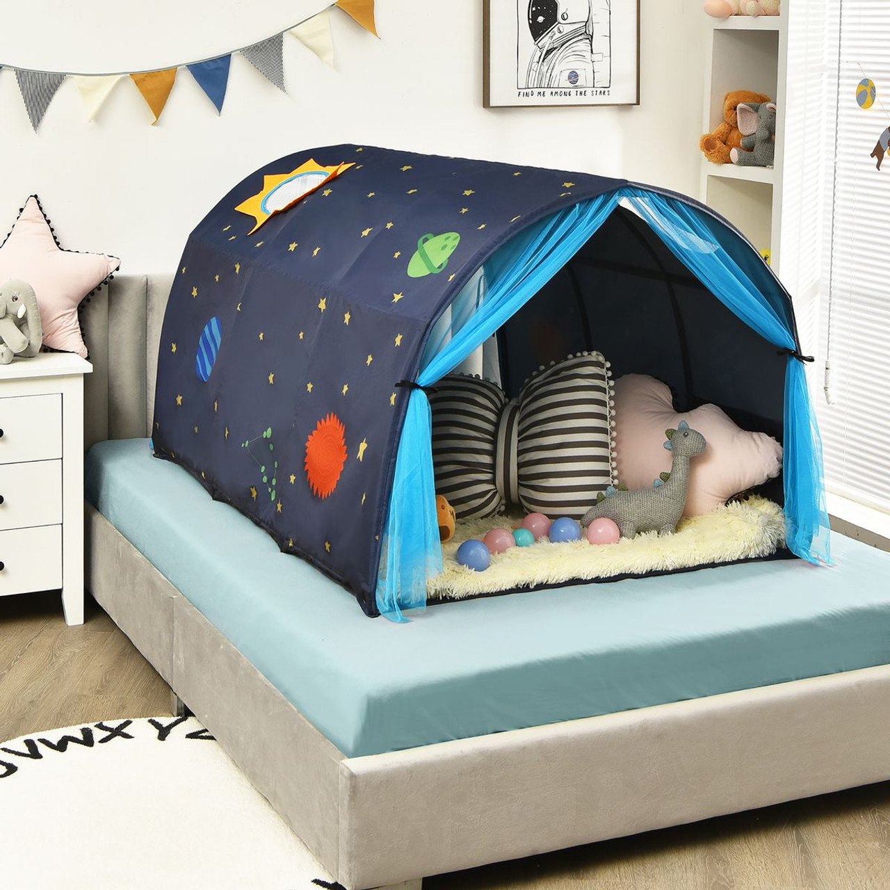 Costway Kids Bed Tent Playhouse with Carry Bag product image