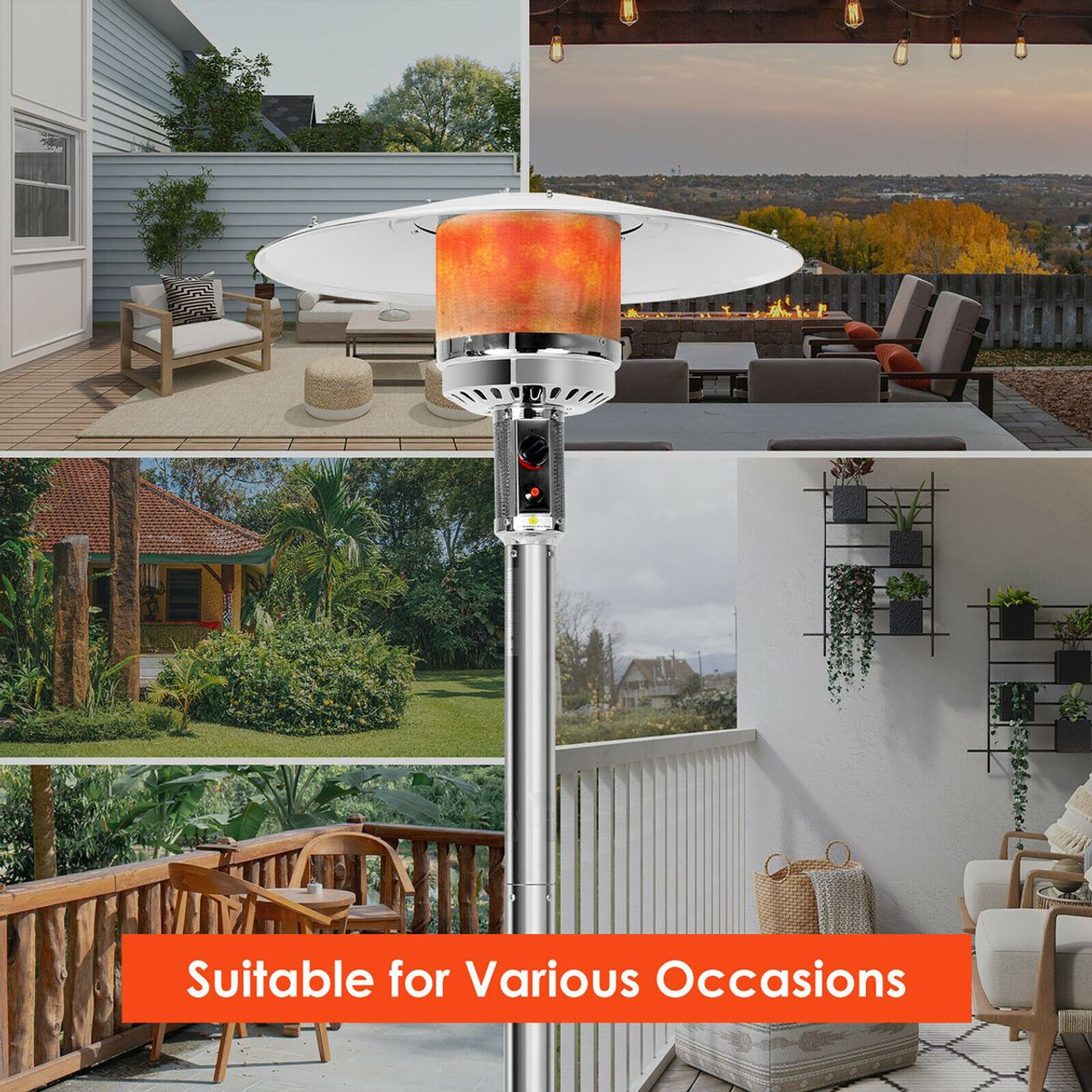 Costway 48000 BTU Stainless Steel Propane Patio Heater product image