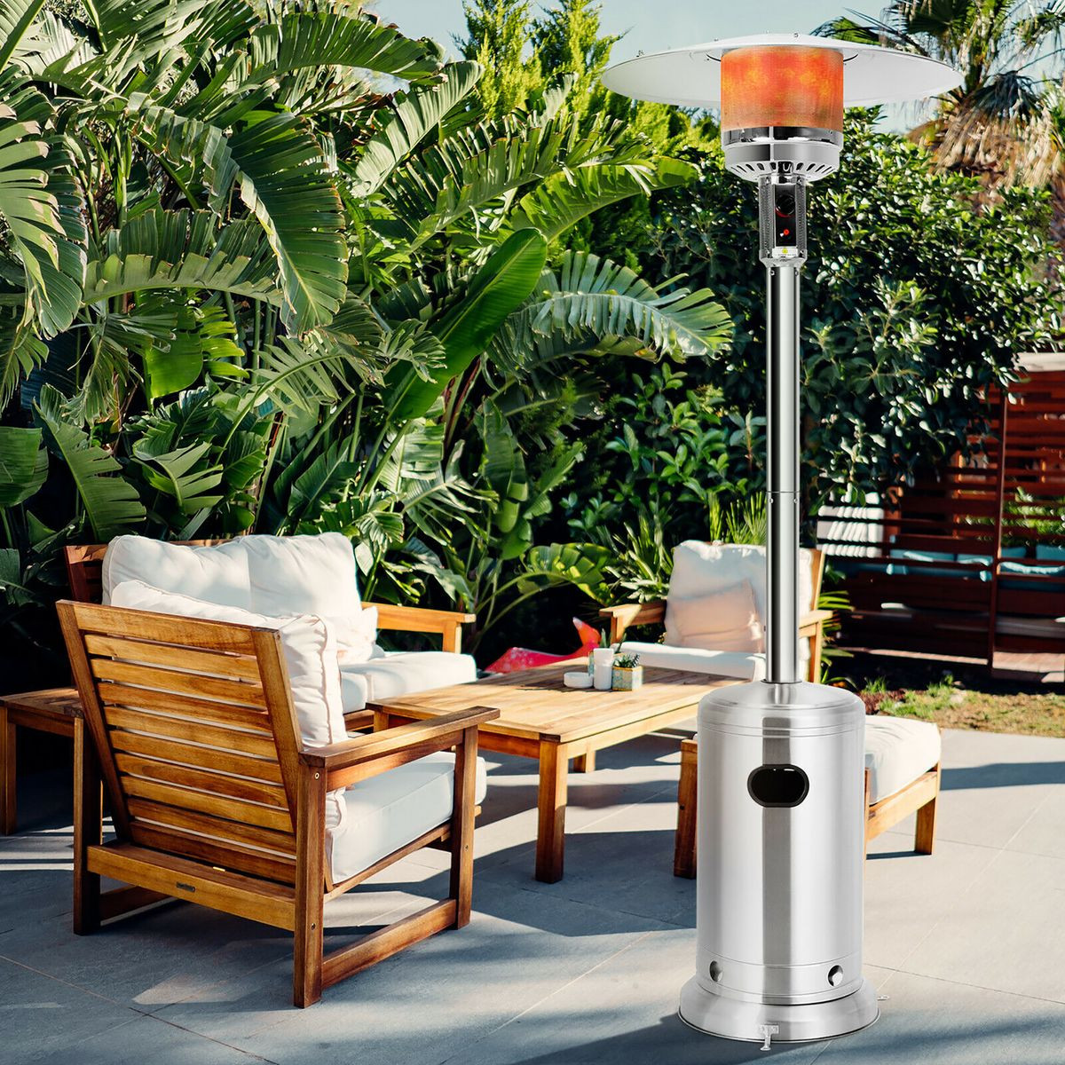 Costway 48000 BTU Stainless Steel Propane Patio Heater - Thumbnail 3