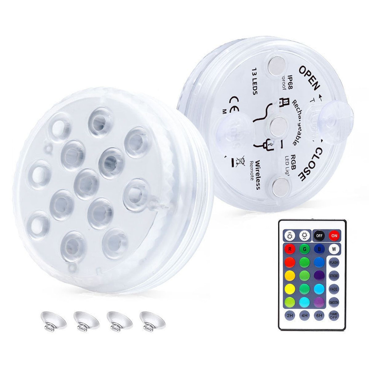 Submersible RGB LED Pool Light with 16 Colors and Suction Cups (1- to 3-Pack) product image