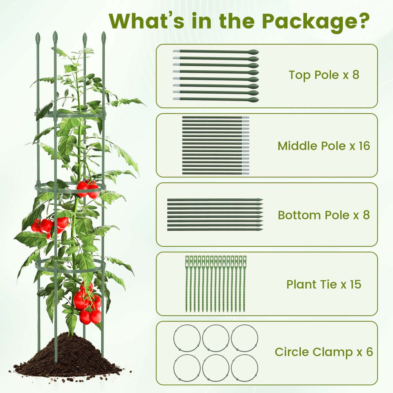 Costway Adjustable Plant Support Tomato Cages (2-Pack) product image