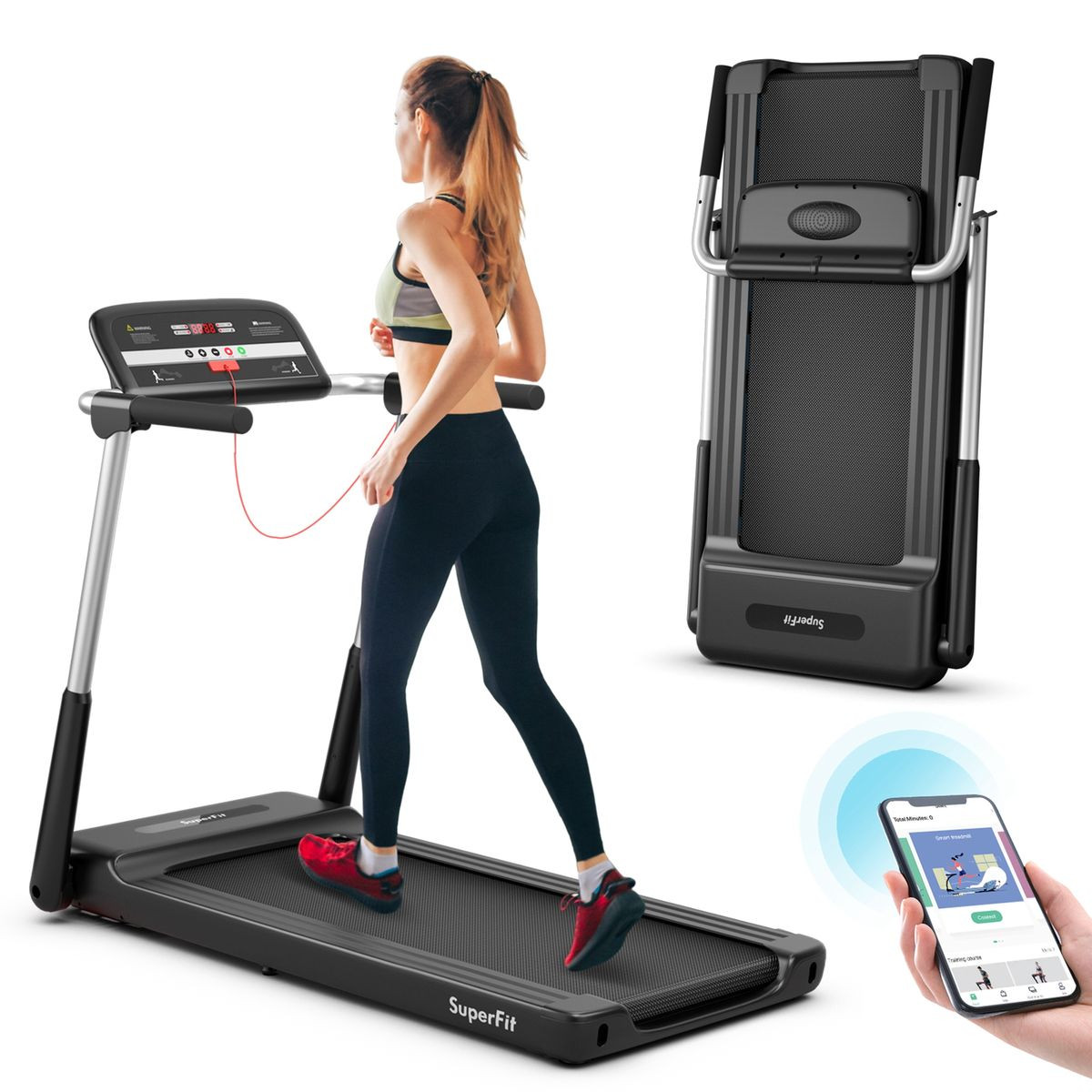 Costway Superfit 2.25HP Folding LED Electric Treadmill DailySteals