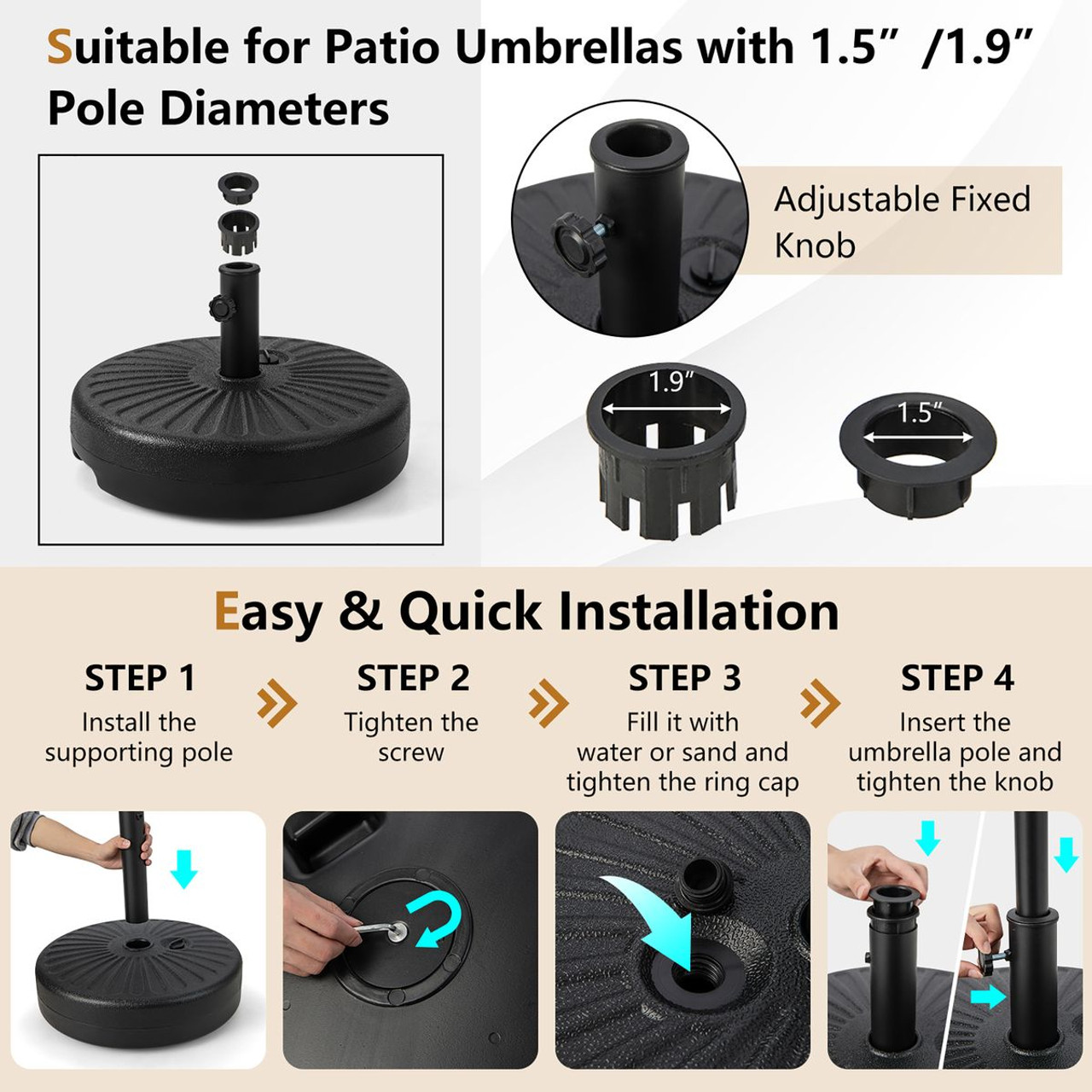 20-inch Round Patio Umbrella Base  product image