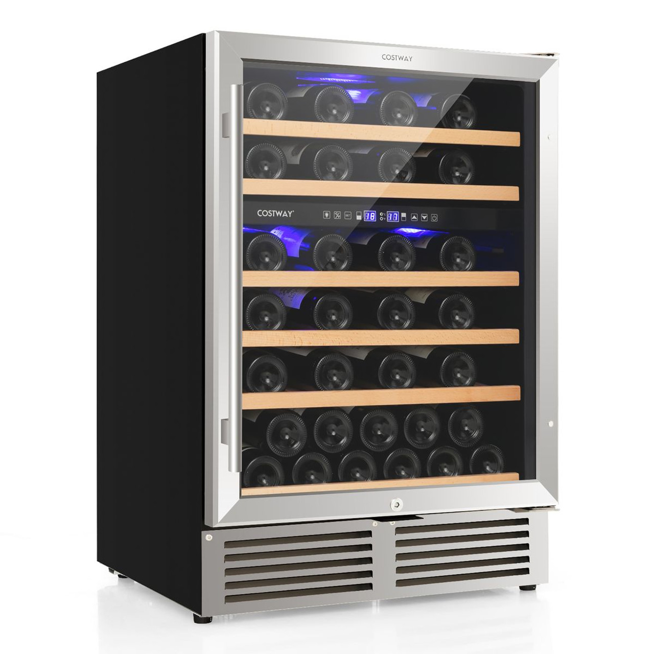 Costway 24" Wine Cooler Dual Zone Built-In Wine Refrigerator product image