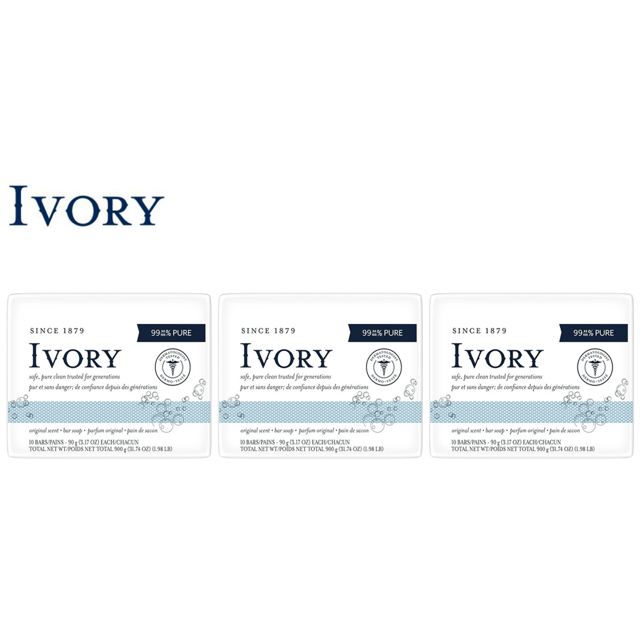 Ivory® Soap Bar, Original, 3.17 oz., 10 ct. (3-Pack) product image