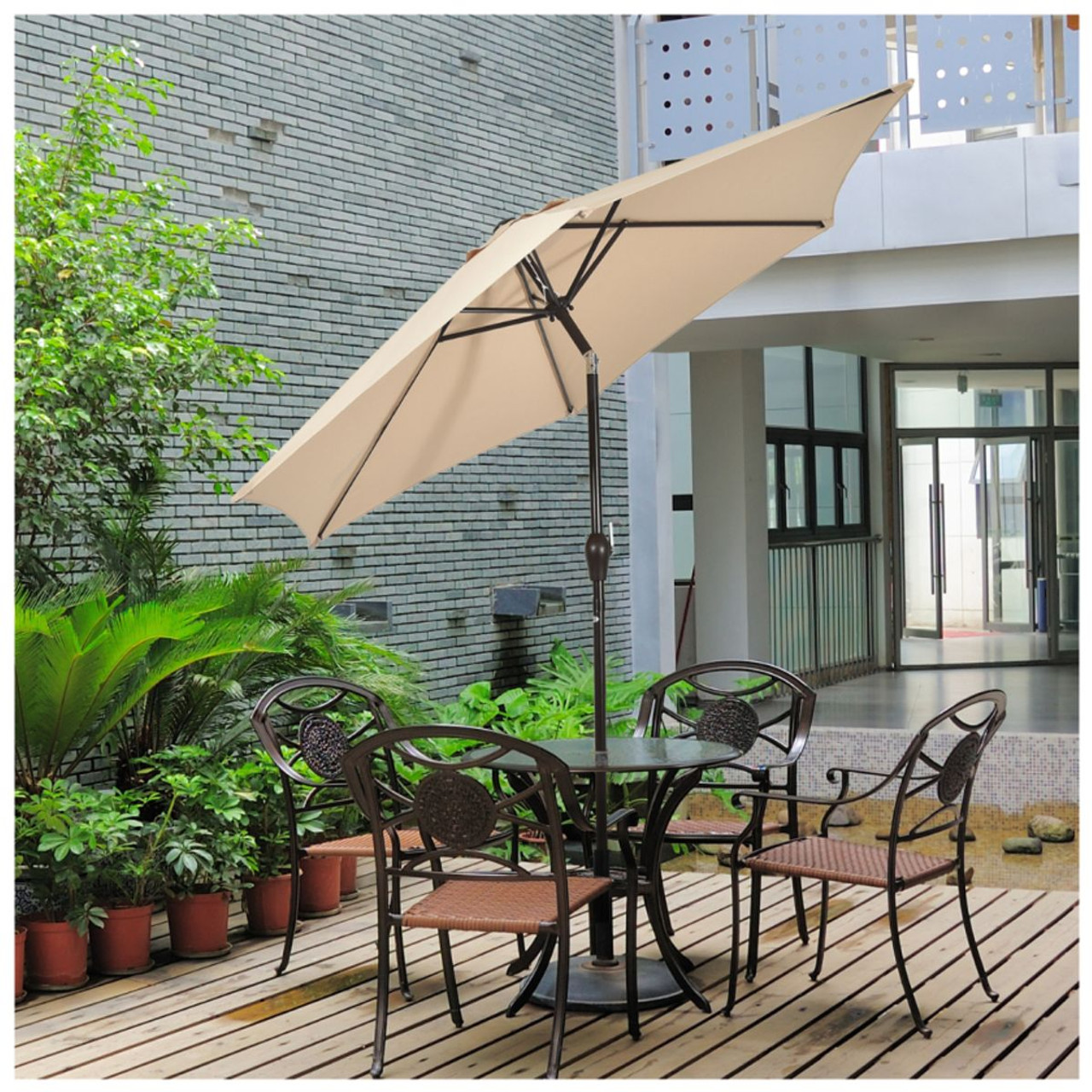 Costway 9Ft Patio Umbrella with Push Button Tilt Crank Lift product image