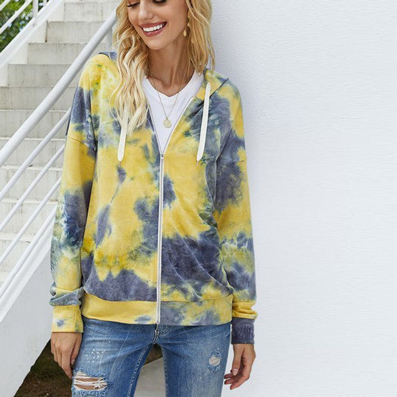 Women's Tie-Dye Zip-up Hoodie product image