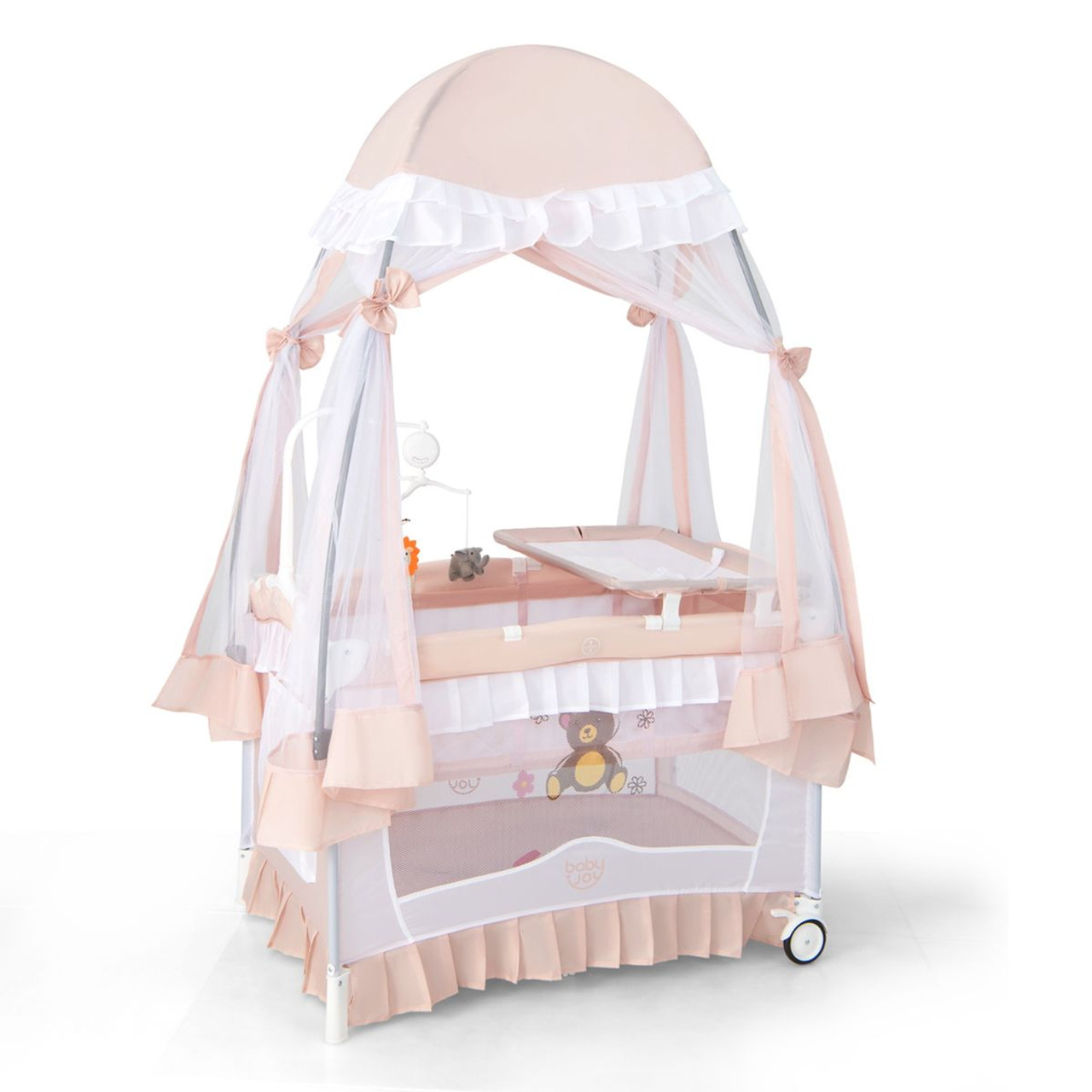 4-in-1 Portable Baby Playard with Carrying Bag &amp; Mosquito Net product image