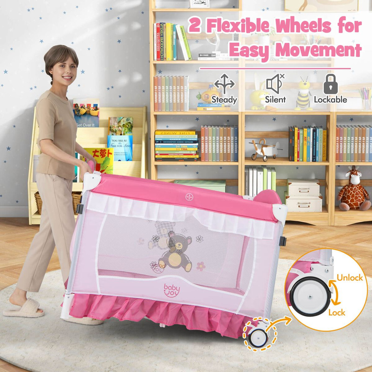 4-in-1 Portable Baby Playard with Carrying Bag &amp; Mosquito Net product image