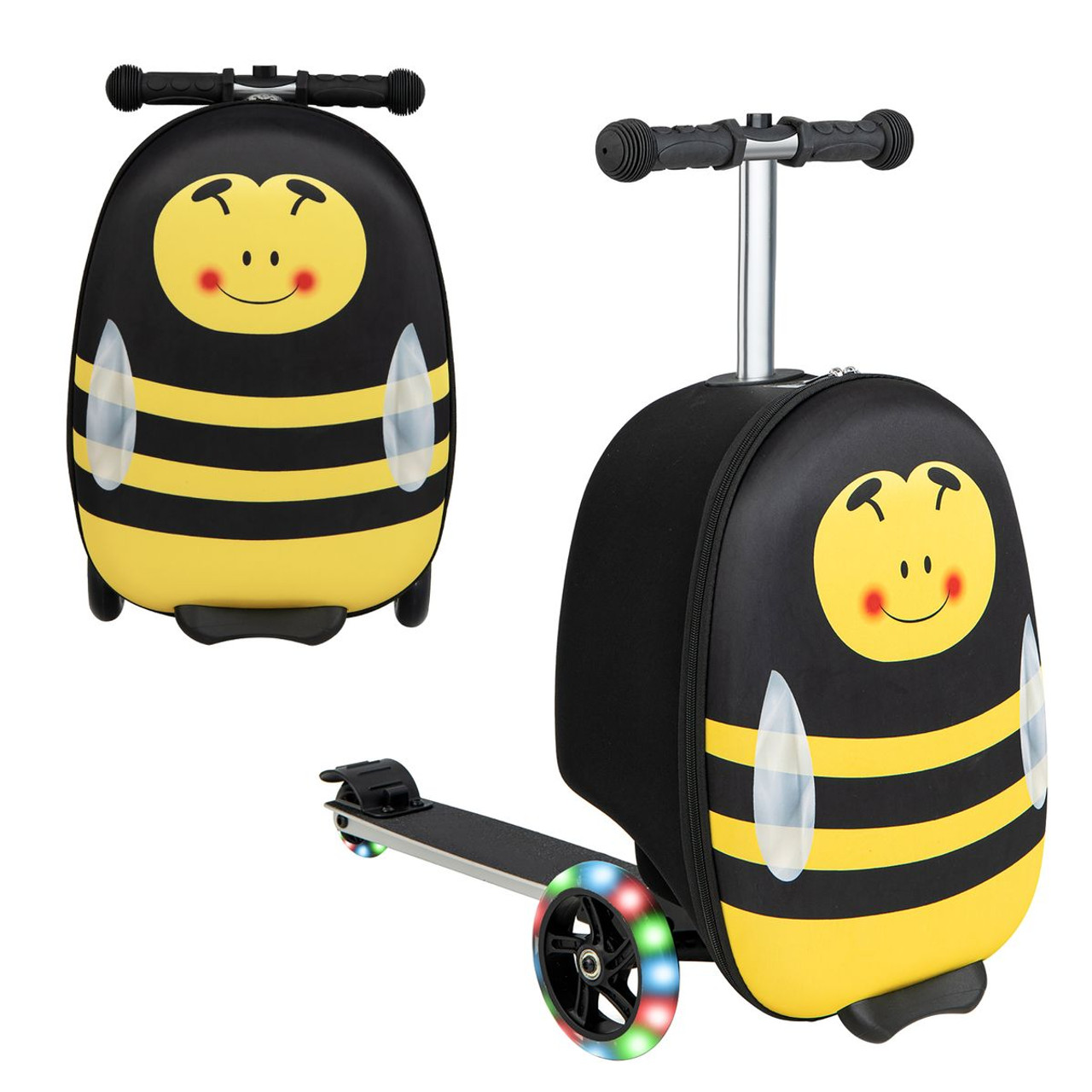 2-in-1 Folding Ride-On Suitcase Scooter with LED Wheels product image