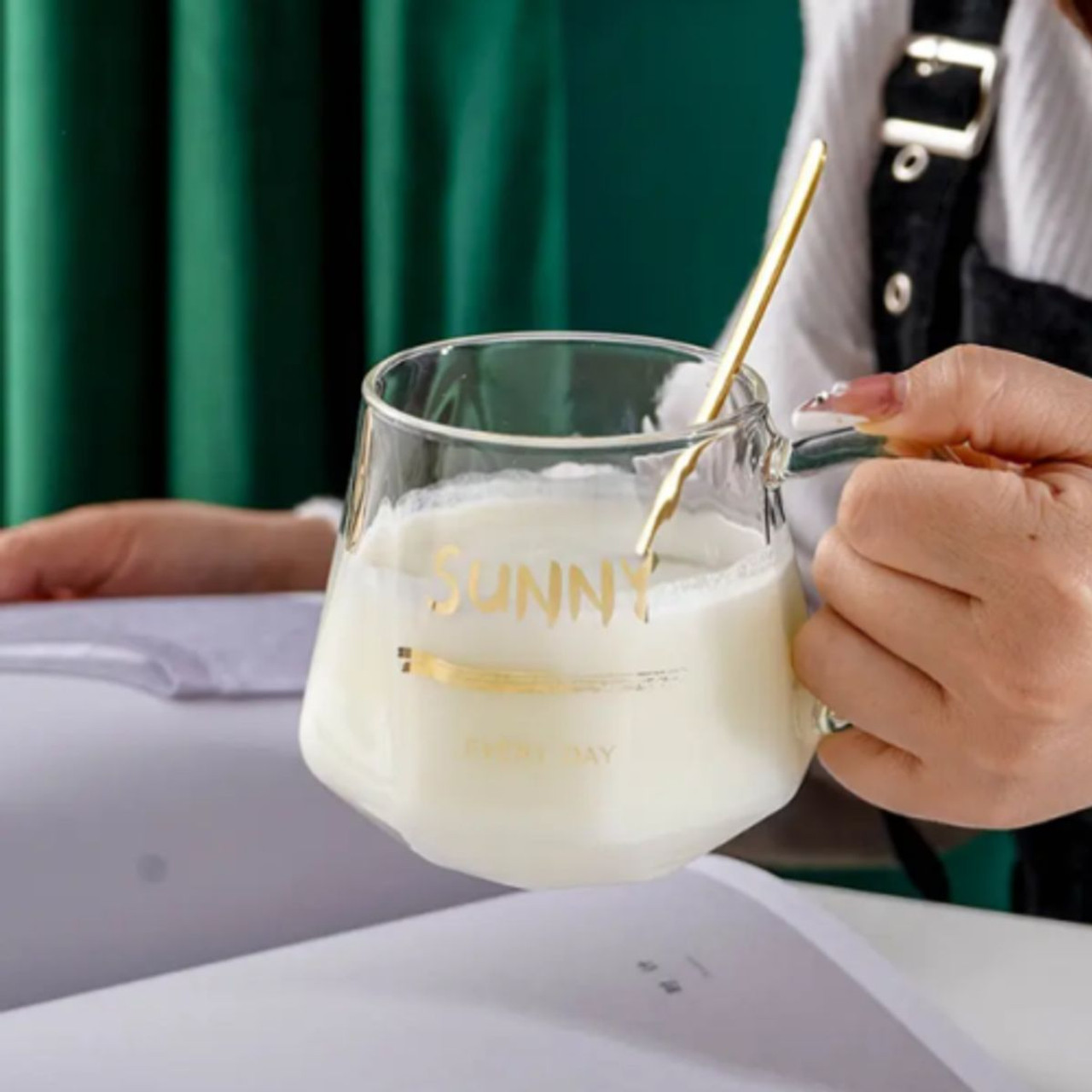 Heated Glass Mug Set with Warming Pad and Spoon product image