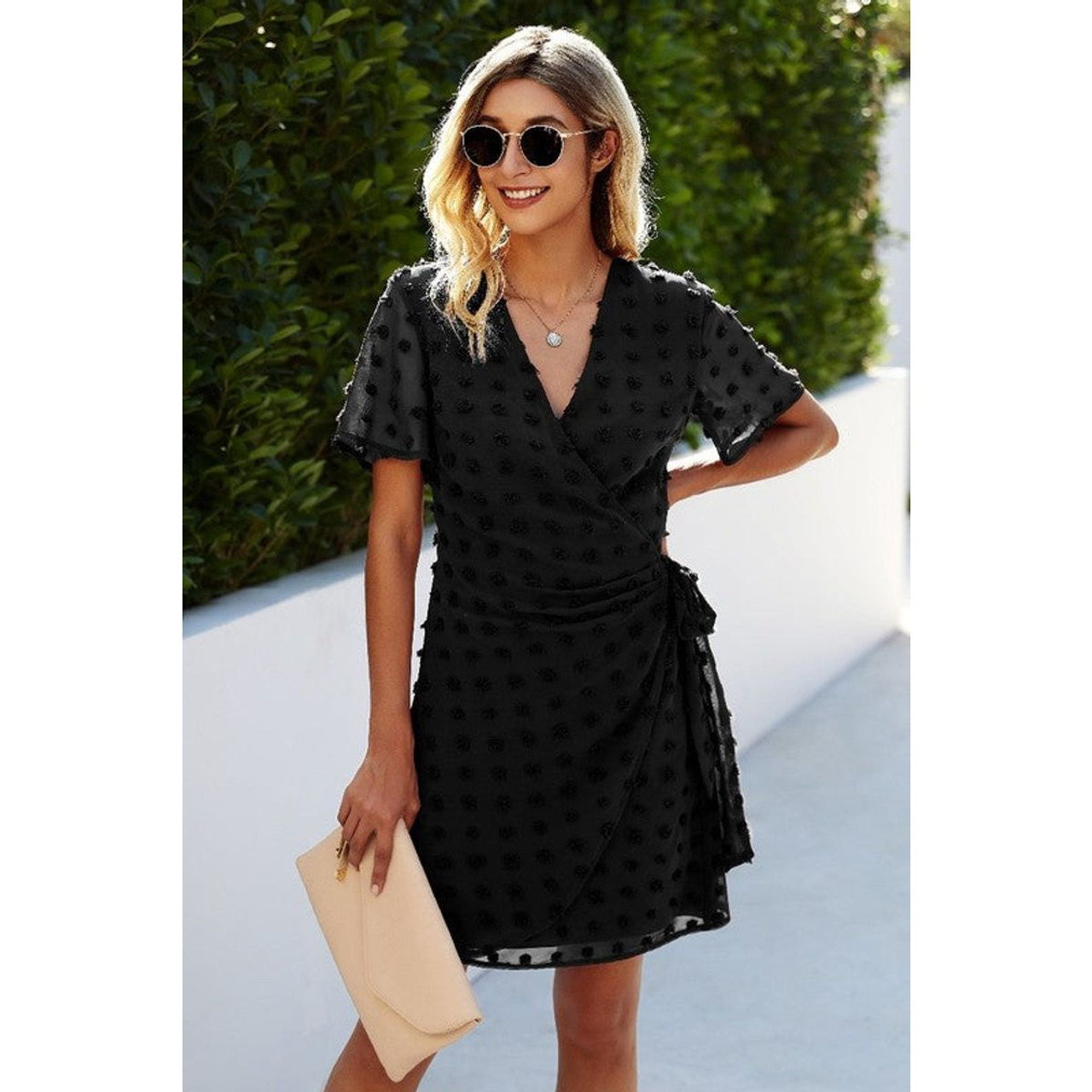 Women's Abstract Dotted Waist Tie Casual Dress product image