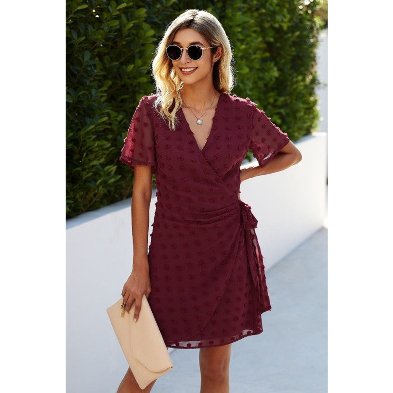 Women's Abstract Dotted Waist Tie Casual Dress product image