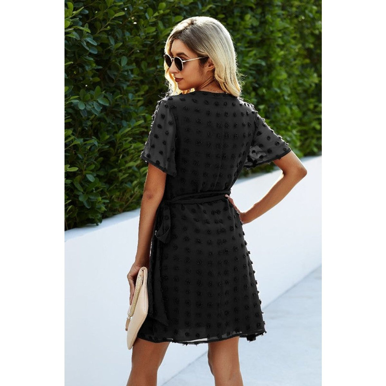 Women's Abstract Dotted Waist Tie Casual Dress product image