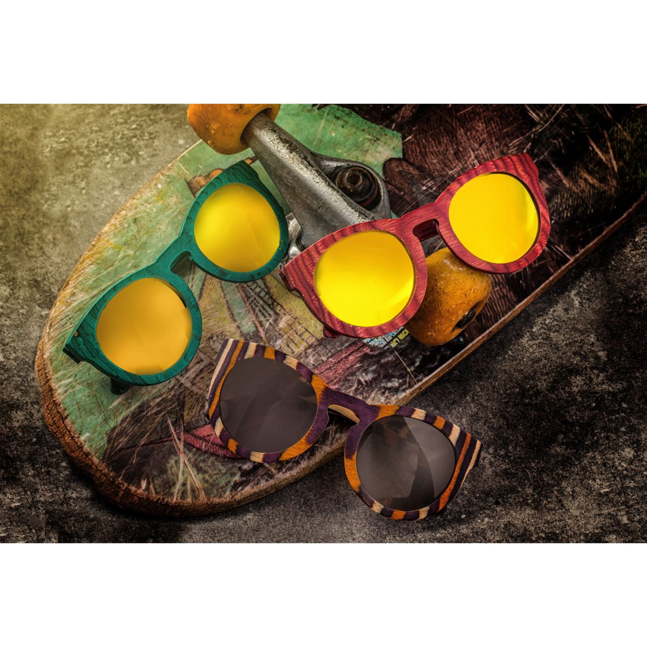 Spectrum Polarized Wooden Sunglasses product image