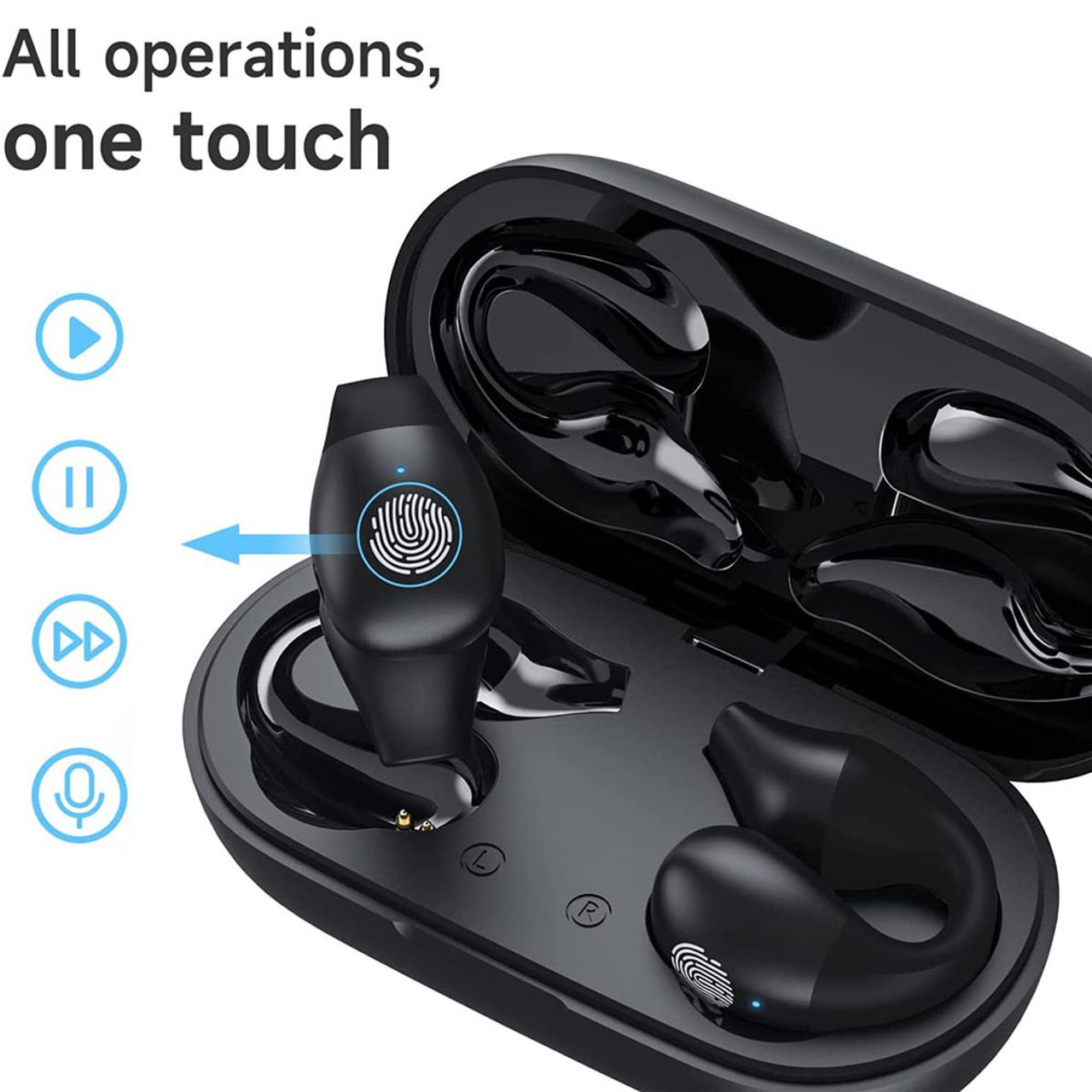 Wireless Bluetooth Headphones, Sports Headphones, Clip-on Bluetooth 5.2 Headphones, 32Hrs Playtime with Case product image