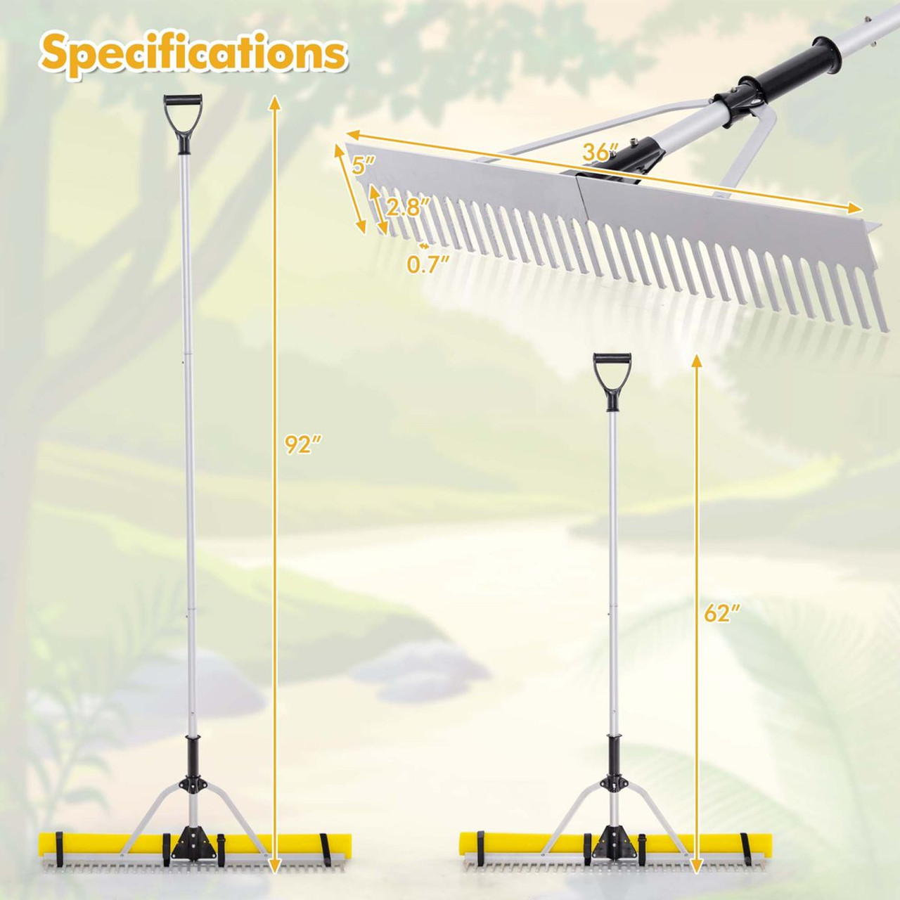 Costway 2-in-1 Floating Aquatic Weed Cutter Rake with Foam Floats product image