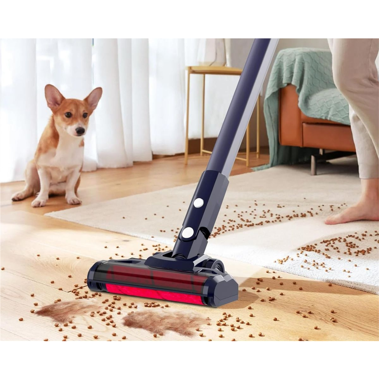 Hihhy® Lightweight Cordless Vacuum Cleaner with Motorized Floor Brush & LED product image