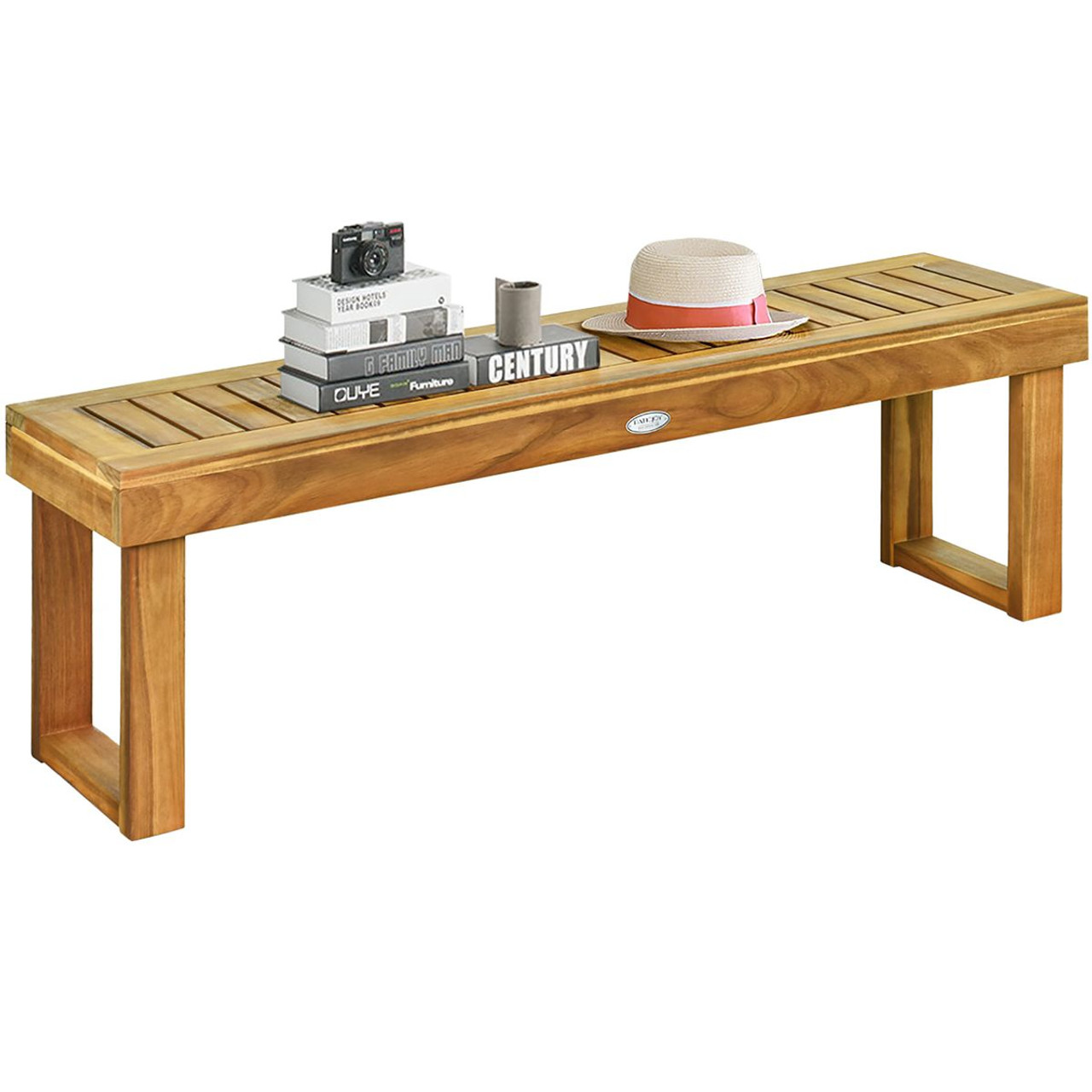 Outdoor Square-End 52'' Acacia Wood Bench (1- or 2-Pack) product image