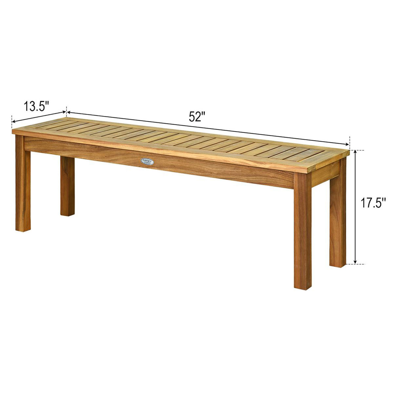 52-Inch Outdoor Acacia Wood Dining Bench Chair (1 or 2-Pack) product image