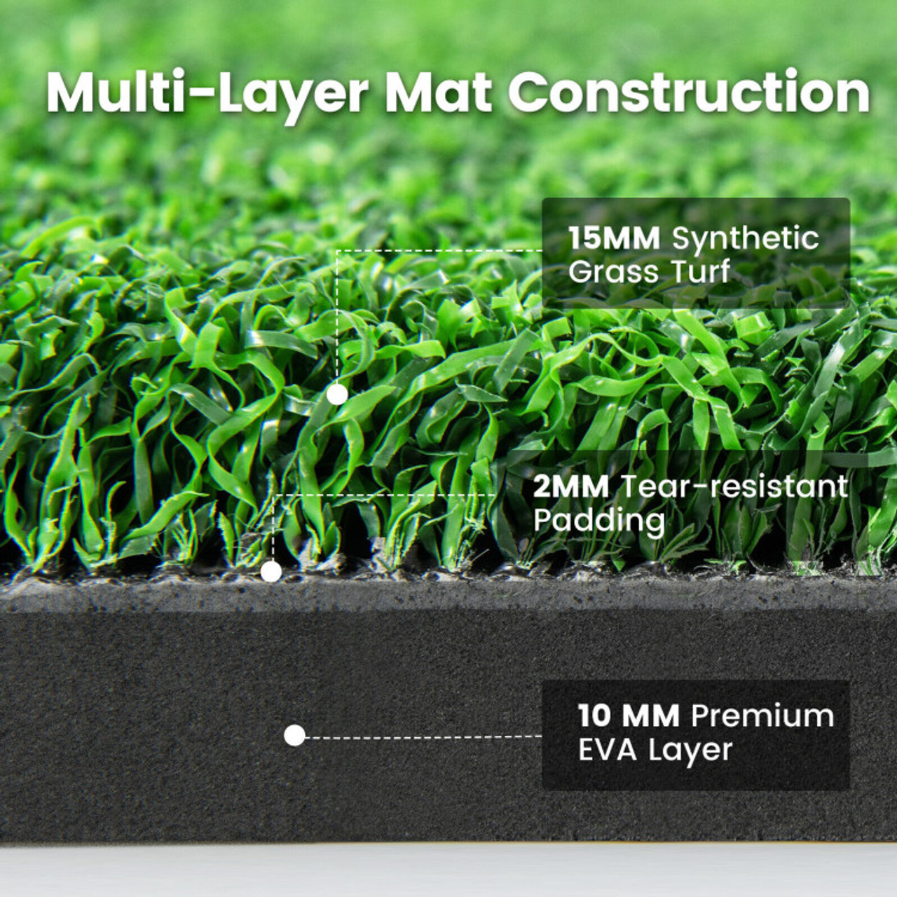 5 x 4-Foot Golf Practice Artificial Turf Mat with 2 Rubber Tees product image