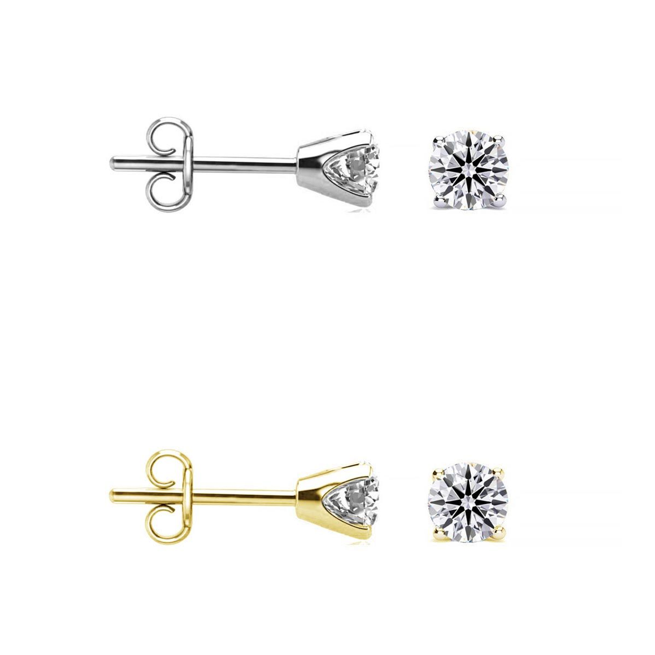 0.10-Carat Real Diamond Stud Earrings in 14KGF product image