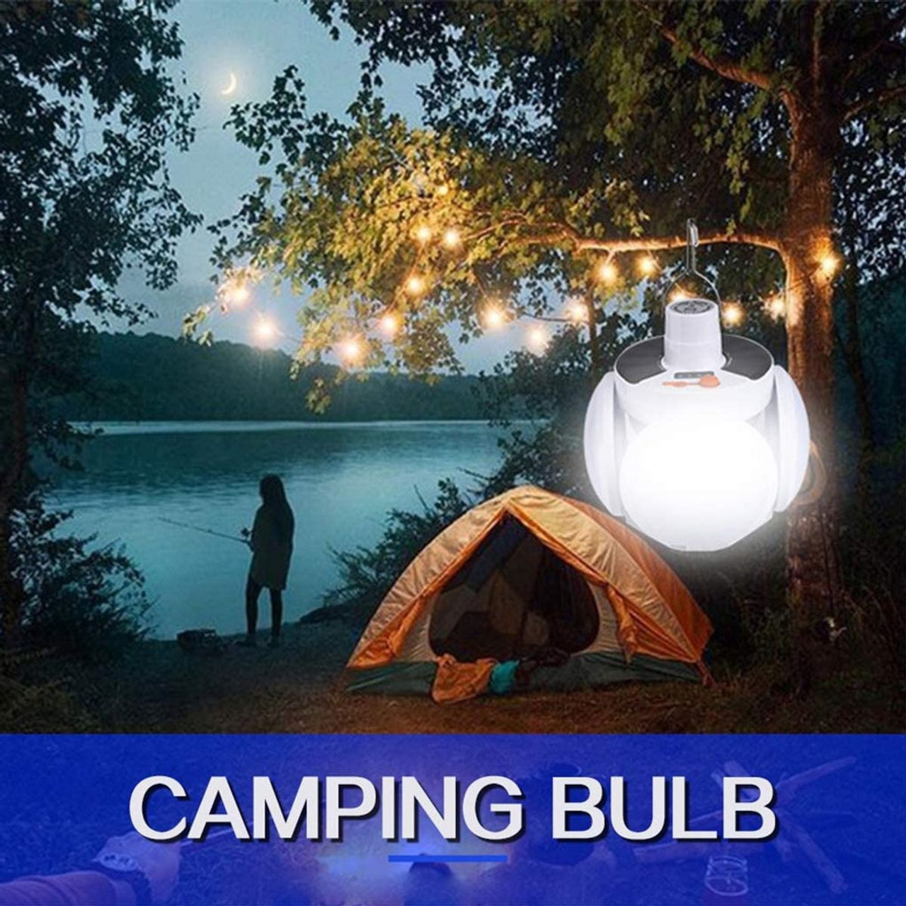 42 LED Solar Light Bulb Waterproof 90 Fold Solar Emergency Rechargeable Portable Bulb For Hiking Outdoor Activities product image