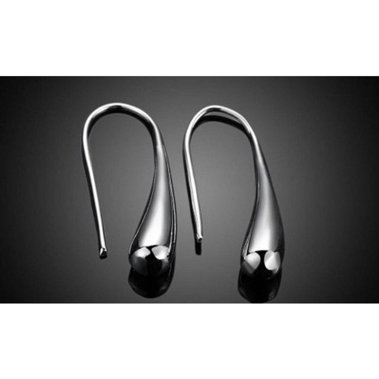 Sterling Silver-Plated Water Drop Hook Earrings product image