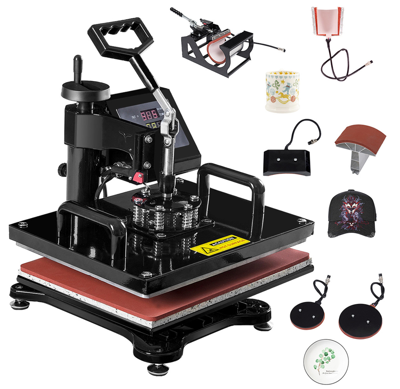 Digital 6-in-1 Heat Press Transfer Sublimation Machine for Shirts, Hats & More product image