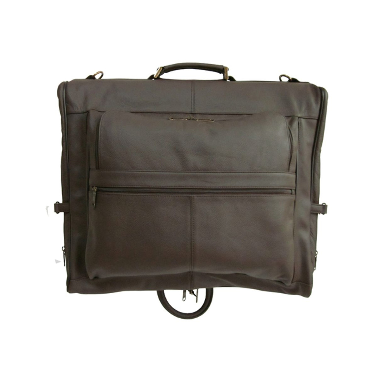 Dark Brown Leather 3-Suit Garment Bag product image
