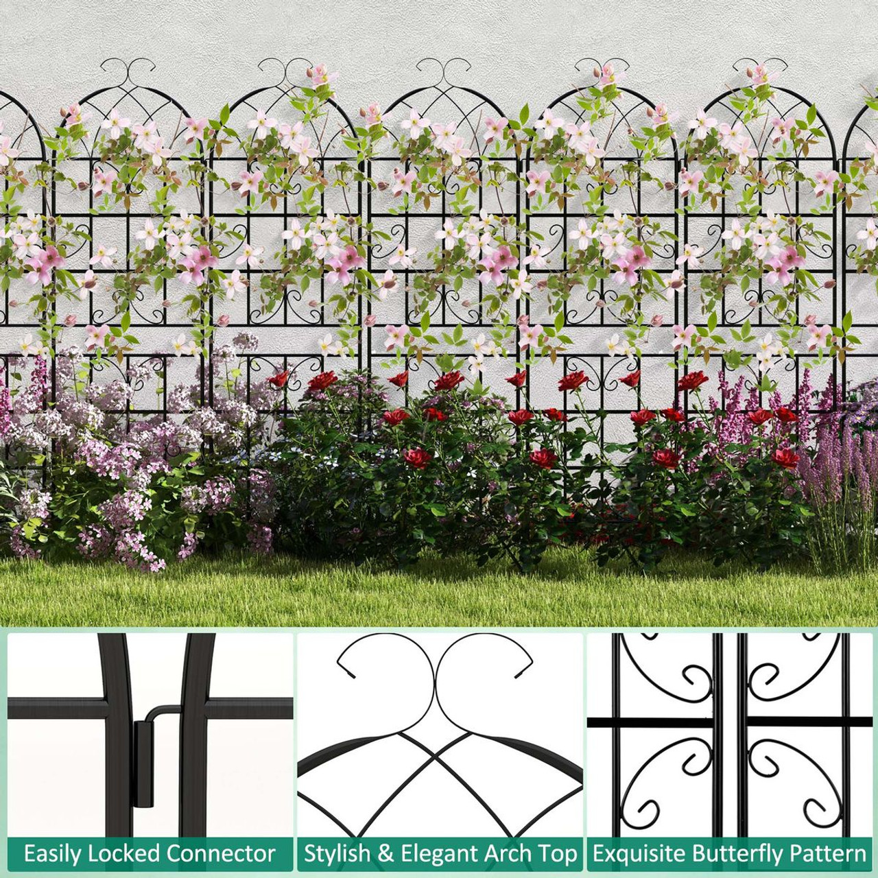 Metal Garden Trellis for Climbing Plants (4-Pack) product image