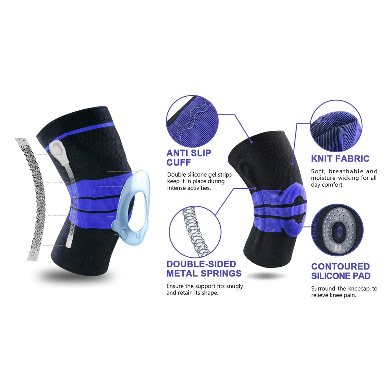 Knee Compression Support Sleeve with Gel Pad (Medium) product image