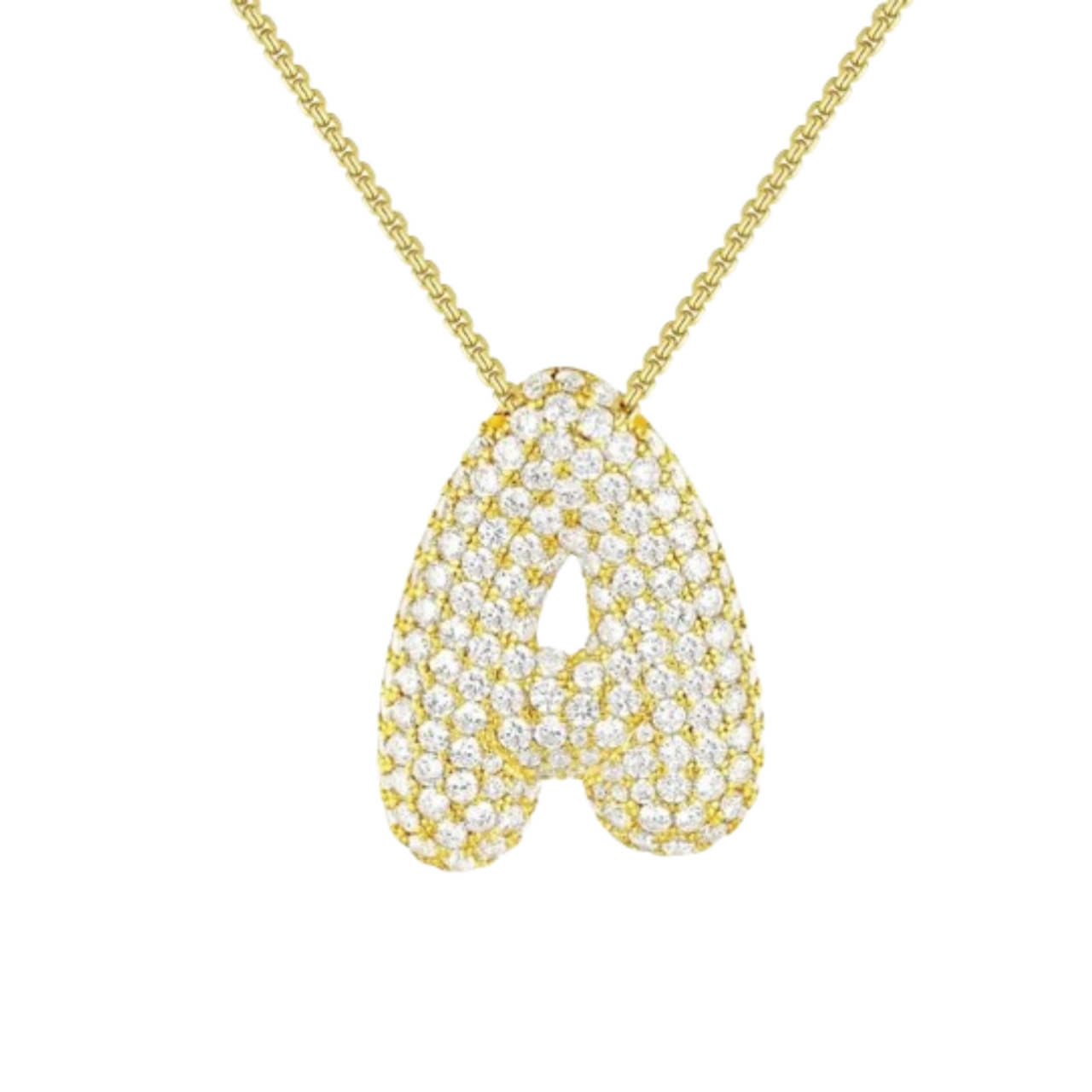Triple AAA Cubic Zirconia Initial Necklace with Gold Plating product image