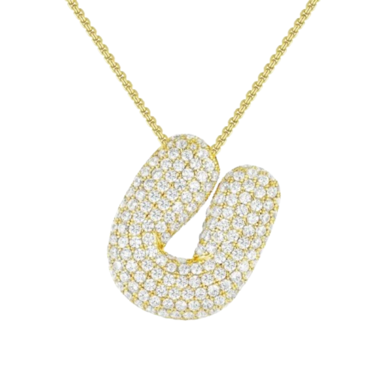 Triple AAA Cubic Zirconia Initial Necklace with Gold Plating product image