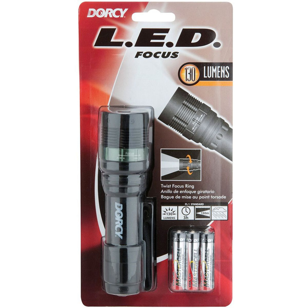 Dorcy 130 Lumens LED Water Resistant Optic Focusing Flashlight product image