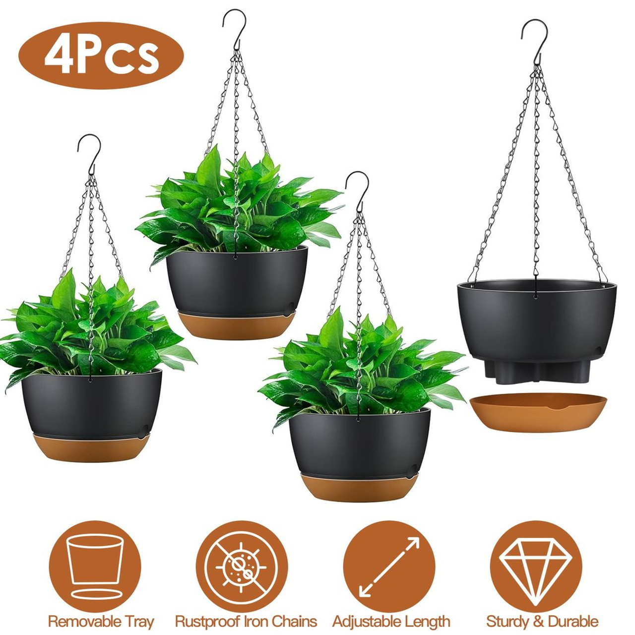 Indoor/Outdoor Hanging Planter Pot (4-Pack) product image