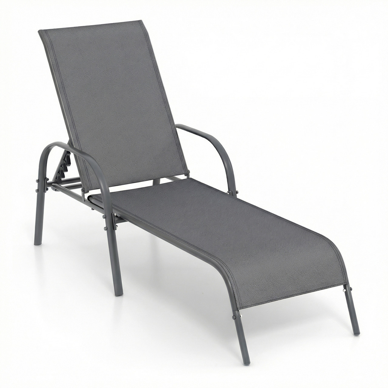 Outdoor Patio Lounge Chair Chaise Fabric with Adjustable Recliner product image